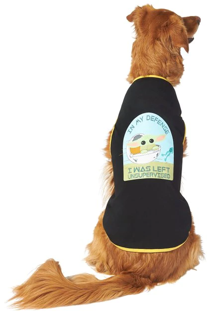 STAR WARS THE MANDALORIAN GROGU "Left Unsupervised" Dog & Cat T-Shirt 1 STAR WARS THE MANDALORIAN GROGU "Left Unsupervised" Dog & Cat T-Shirt