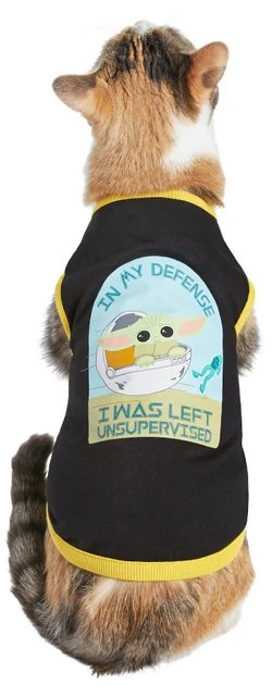 STAR WARS THE MANDALORIAN GROGU "Left Unsupervised" Dog & Cat T-Shirt 3 STAR WARS THE MANDALORIAN GROGU "Left Unsupervised" Dog & Cat T-Shirt - Image 3