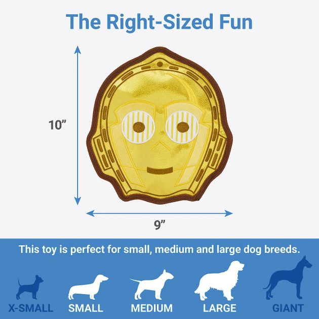 STAR WARS C-3PO Flat Plush Squeaky Dog Toy 2 STAR WARS C-3PO Flat Plush Squeaky Dog Toy - Image 2