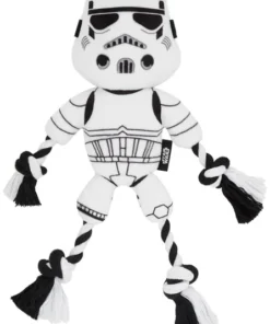 STAR WARS STORMTROOPER Plush with Rope Squeaky Dog Toy