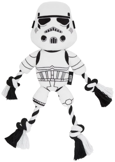STAR WARS STORMTROOPER Plush with Rope Squeaky Dog Toy 1 STAR WARS STORMTROOPER Plush with Rope Squeaky Dog Toy