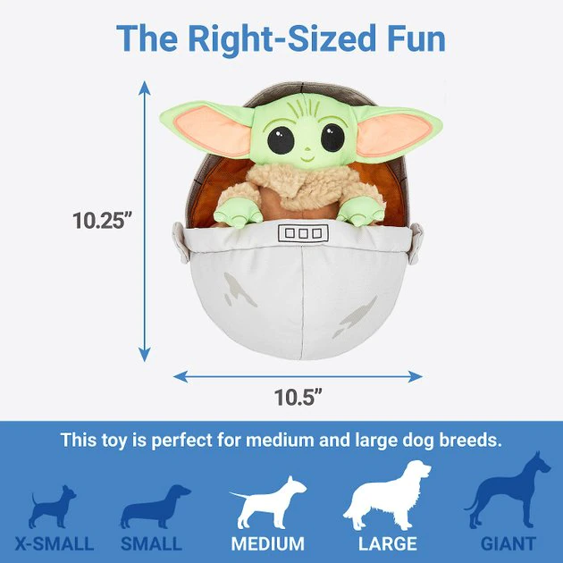 STAR WARS THE MANDALORIAN GROGU Ballistic Nylon Plush Squeaky Dog Toy 2 STAR WARS THE MANDALORIAN GROGU Ballistic Nylon Plush Squeaky Dog Toy - Image 2