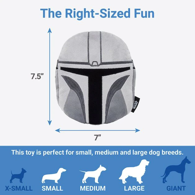 STAR WARS THE MANDALORIAN Round Plush Squeaky Dog Toy 2 STAR WARS THE MANDALORIAN Round Plush Squeaky Dog Toy - Image 2