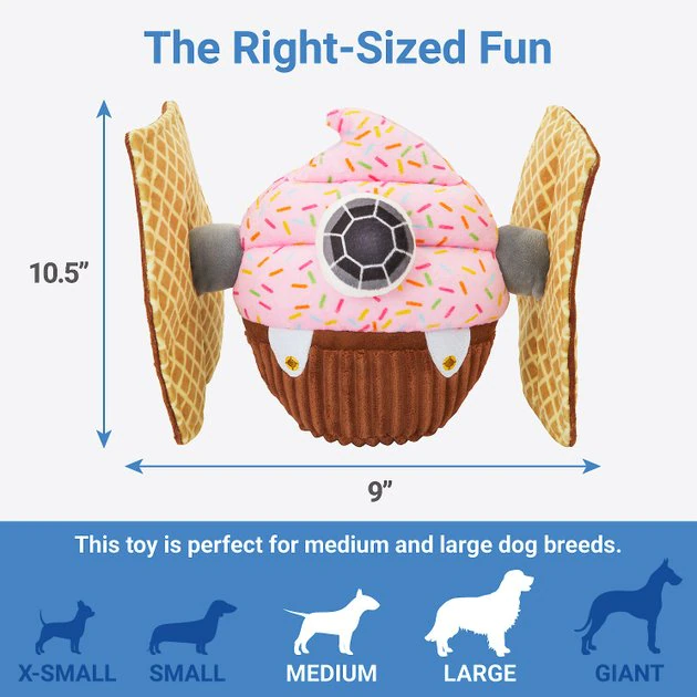 STAR WARS TIE FIGHTER Cupcake Plush Squeaky Dog Toy 2 STAR WARS TIE FIGHTER Cupcake Plush Squeaky Dog Toy - Image 2