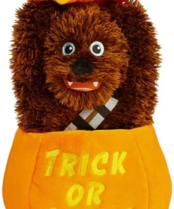 STAR WARS Halloween CHEWBACCA in a Pumpkin Plush Squeaky Dog Toy