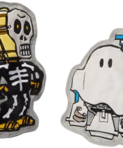 STAR WARS Halloween R2D2 & C-3PO Flat Plush Squeaky Dog Toy, 2 count