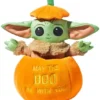 STAR WARS Halloween THE MANDALORIAN GROGU in a Pumpkin Plush Squeaky Dog Toy
