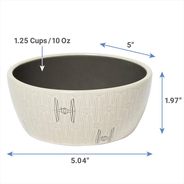 STAR WARS Tie Fighter No-Skid Ceramic Cat Bowl 2 STAR WARS Tie Fighter No-Skid Ceramic Cat Bowl - Image 2