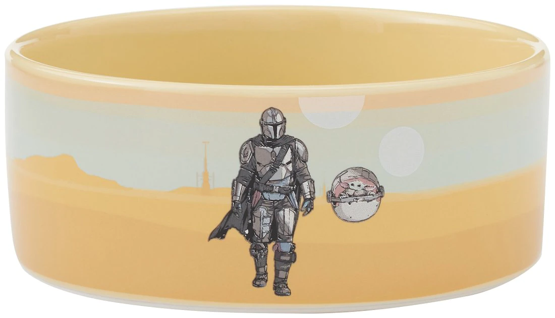 STAR WARS THE MANDALORIAN & CHILD Desert Non-Skid Ceramic Dog & Cat Bowl 1 STAR WARS THE MANDALORIAN & CHILD Desert Non-Skid Ceramic Dog & Cat Bowl