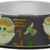 STAR WARS THE MANDALORIAN GROGU AUREBESH Non-Skid Stainless Steel with Melamine Stand Dog Bowl