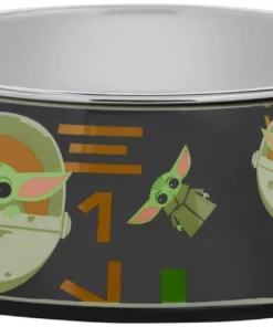 STAR WARS THE MANDALORIAN GROGU AUREBESH Non-Skid Stainless Steel with Melamine Stand Dog Bowl