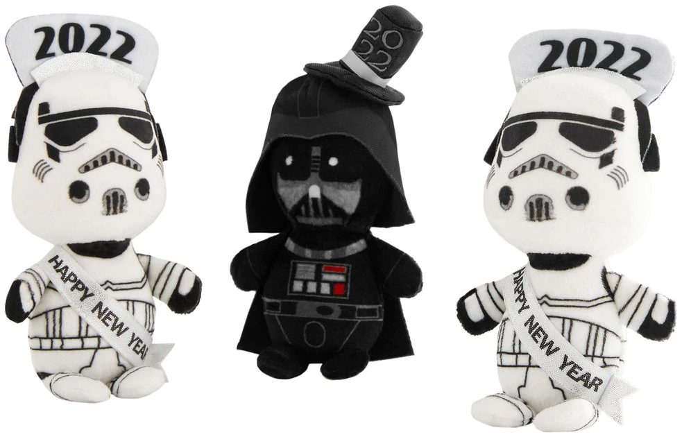 STAR WARS New Year's Eve STORMTROOPER Plush Squeaky Dog Toy, 3 count 1 STAR WARS New Year's Eve STORMTROOPER Plush Squeaky Dog Toy, 3 count