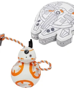 STAR WARS BB-8 Ballistic Nylon Plush Squeaky Toy + MILLENNIUM FALCON Ballistic Nylon Plush Squeaky Dog Toy