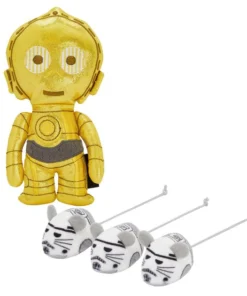 STAR WARS C-3PO Plush Kicker + STORMTROOPER Plush Mice Cat Toy with Catnip