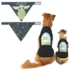 STAR WARS THE MANDALORIAN GROGU "Cutest Bounty" Reversible Bandana+ "Left Unsupervised" Dog & Cat T-Shirt
