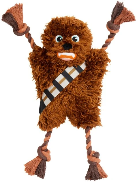 STAR WARS CHEWBACCA Plush with Rope Squeaky Dog Toy 1 STAR WARS CHEWBACCA Plush with Rope Squeaky Dog Toy