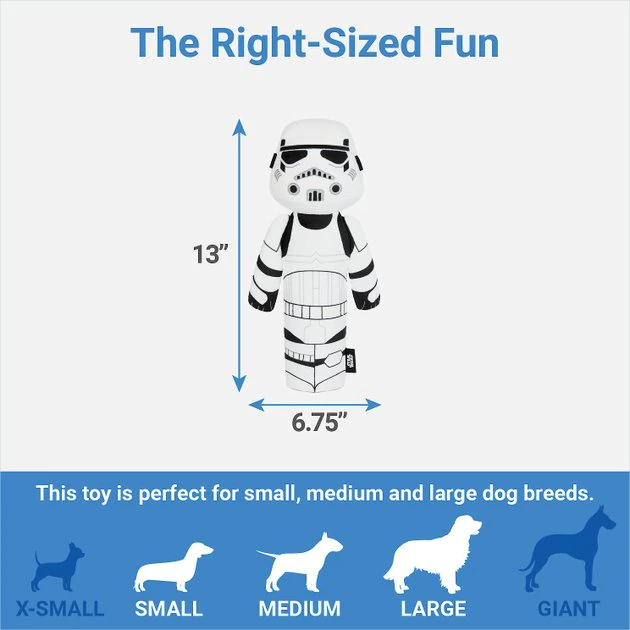 STAR WARS STORMTROOPER Bottle Plush Squeaky Dog Toy 2 STAR WARS STORMTROOPER Bottle Plush Squeaky Dog Toy - Image 2