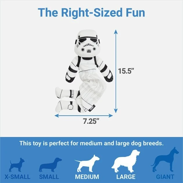 STAR WARS STORMTROOPER Bungee Plush Squeaky Dog Toy 2 STAR WARS STORMTROOPER Bungee Plush Squeaky Dog Toy - Image 2