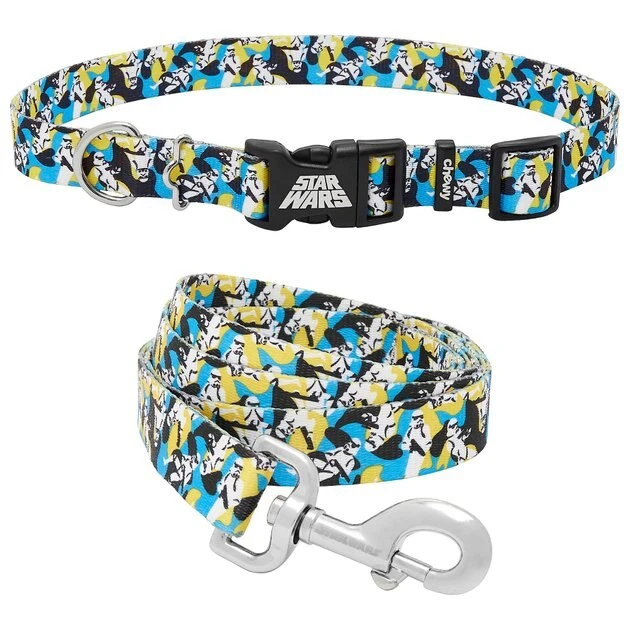 STAR WARS STORMTROOPER Collar, MD - Neck: 14 - 20-in, Width: 3/4-in + Dog Leash, MD - Length: 6-ft, Width: 3/4-in 1 STAR WARS STORMTROOPER Collar, MD - Neck: 14 - 20-in, Width: 3/4-in + Dog Leash, MD - Length: 6-ft, Width: 3/4-in